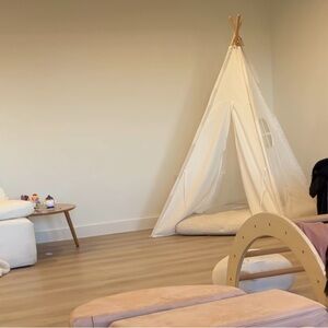 Pottery barn Bohemian Outdoor teepee tipi kids playroom lace canvas Tent decor